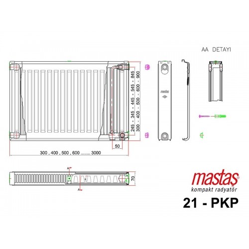 Mastaş PKP TİP 21 Klasik Panel Radyatör Kompakt Ventil Mastaş PKP TİP 21 Klasik Panel Radyatör Kompakt Ventil