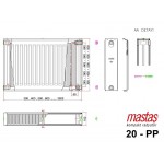 Mastaş PP TİP 20  Klasik Panel Radyatör Kompakt Ventil