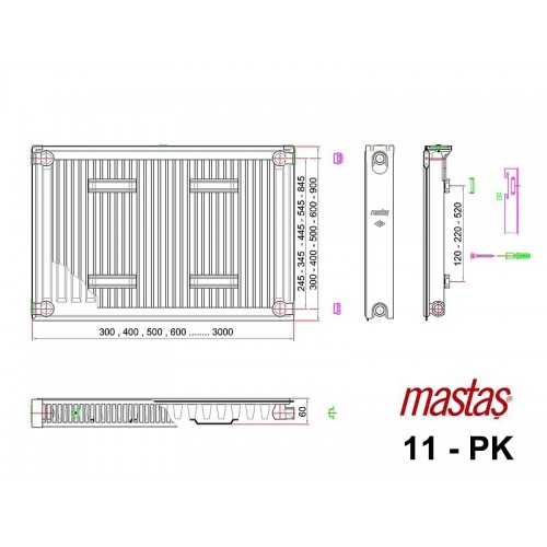 Mastaş PK Tip 11 Klasik Panel Radyatör Solaris Modeli